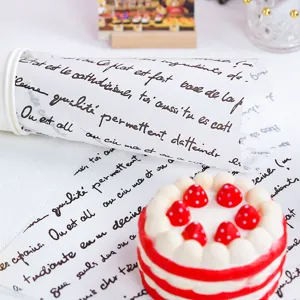 Papel para Hornear Estucado Letra Francesa Retro Estilo Ins Envoltura Alimentos Resistente Grasa Pan Pastel Tapete Decorativo Para Restaurante Panadería