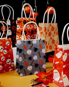 Halloween papieren cadeautasjes met handvatten mini snoepverpakking tasjes meerdere stijlen