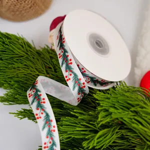 Cinta navideña para envolver regalos, cajas de repostería y decoración de bricolaje.