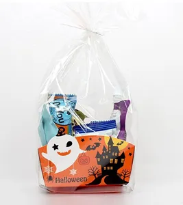 Sacchetto per imballaggio di Halloween busta trasparente con vassoio di carta fantasma