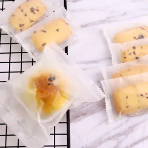 50 uds bolsas de sellado translúcidas espesadas para galletas de turrón, pasteles y mochi.
