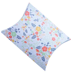 Scatola regalo a cuscino floreale decorativa per matrimoni, caramelle e feste speciali.