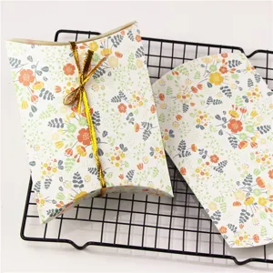 Scatola regalo cuscino floreale confezione di caramelle all'ingrosso scatola di carta per feste