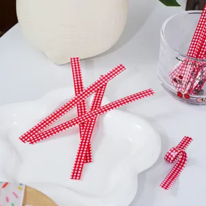 Fili per legatura a quadri rossi e bianchi per confezioni regalo filo di chiusura corde
