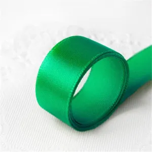 Green Satin Ribbon For Halloween Decoration Solid Color High Density Trim Craft Ribbon For Gift Wrapping Holiday Party Decor