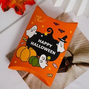 Halloween pumpkin ghost candy pillow box creative paper gift packaging for kids holiday party favor