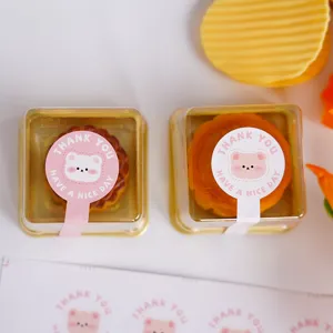 Bären-Verschlussaufkleber und transparente Blisterboxen für Mondkuchen Gebäck Verpackungsdetails