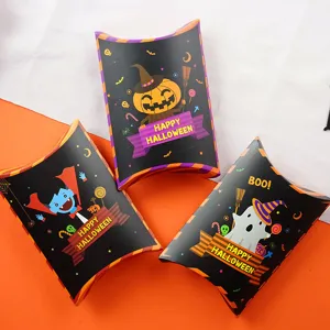 Halloween Cartoon Paper Candy Pillow Box Pumpkin Ghost Vampire Cardboard Gift Packaging Bags For Party Favors