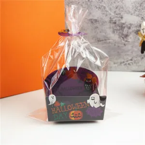 Set di sacchetti per imballaggio da forno di Halloween con base in cartone, buste.