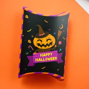 Halloween candy pillow paper box gift packaging creative cartoon design party supplies favor.