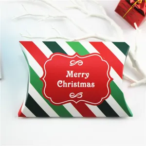 Christmas pillow paper box for cookies nougat candy festive packaging gift container
