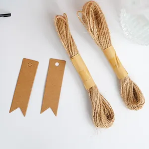 Natural Jute Twine and Craft Paper Tags Set for DIY Gift Box Wrapping and Handcraft Decoration