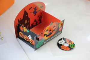 Set di scatole di carta da forno di Halloween con stampa di zucca e fantasmi per feste