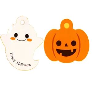 Halloween decorative tags set, cute ghost and pumpkin hanging tags for DIY gifts and boxes.