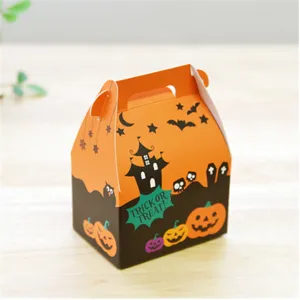 Halloween Cartoon Paper Packaging Box Cute Pumpkin Ghost Candy Box Festive Chocolate Gift Tote Case Party Decor Supplies