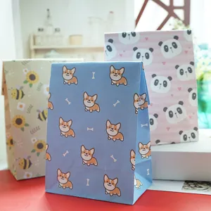 Χάρτινες τσάντες δώρου με χαριτωμένα ζώα corgi panda για καραμέλες κοσμήματα.