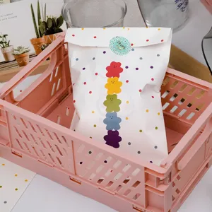 Borsa di stoccaggio in carta a pois orso arcobaleno stile ins simpatico sacchetto regalo