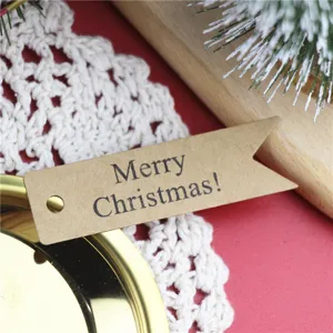 Vintage kraft Christmas hang tag dovetail gift packing label decorative holiday card tag