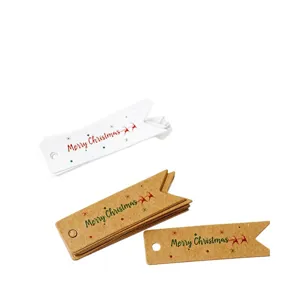 Kraft paper Christmas gift hanging tags swallowtail holiday wrapping decorative labels