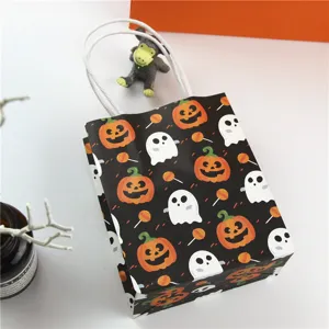 Halloween paper gift bag mini cute pumpkin ghost treat bags for party favors candy packaging