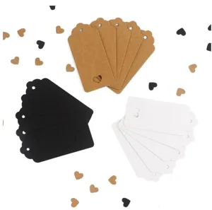 Craft gift tags with heart cutout scalloped paper labels for baking decor journaling 100pcs
