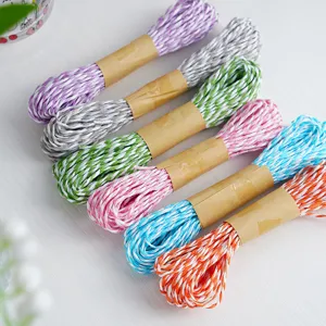 Colorful twisted paper twine detail, multi-color raffia string for DIY craft and gift wrapping
