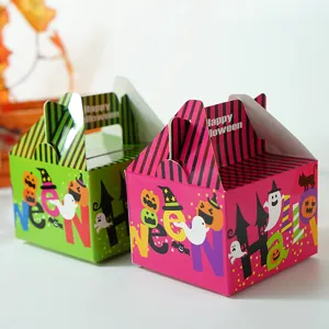 Halloween candy gift paper box portable snack packaging party favor box kids design.