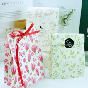 Bolsas de papel de regalo estilo Ins, embalajes ecológicos para galletas de panadería y fiesta DIY.