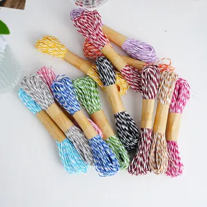 Colorful paper twine string for gift wrapping, baking packaging, and DIY handmade craft decoration.