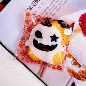 Bolsas de plástico para galletas de Halloween embalaje de caramelos autoadhesivo fantasma
