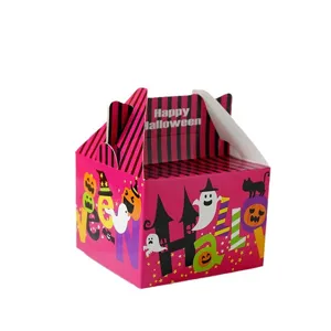 Halloween pink portable paper gift box candy snack packaging for children party supply main image