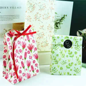 Bolsa de regalo de papel estilo ins gran capacidad embalaje de panadería ecológico plano