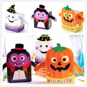 Halloween Papierschachteln für Süßigkeiten mit beweglichen Armen, ideal für Plätzchen Verpackung.