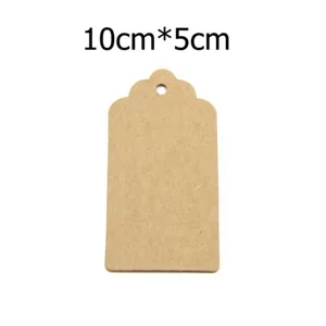 Blank kraft paper hang tag with wavy top, 10x5cm label for baking, clothing, gift wrapping.