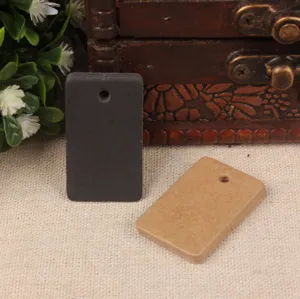 Blank rectangular paper gift tags with hanging holes for crafts, bookmarks, and packaging.