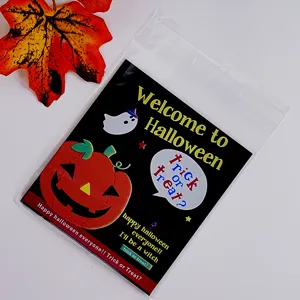 Halloween διαφανείς σακούλες δώρου για καραμέλες με κολοκύθα και φάντασμα 100 τεμ