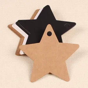 Kraft paper star tags black white card blank bookmarks handmade soap hanging labels DIY crafts