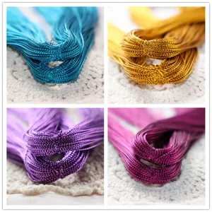 Cordón artesanal metálico 1mm hilo brillante para etiquetas de joyería multicolor