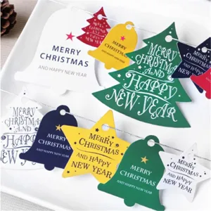 Christmas tree bell star paper tags set holiday party hanging decorations gift packing cards