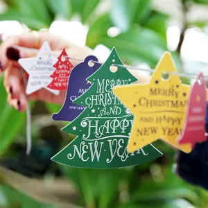Christmas tree star bell hanging tags festive party decorative cards set for tree