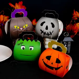 Halloween cartoon candy boxes gift bags for kids party cookie packaging cute pumpkin design