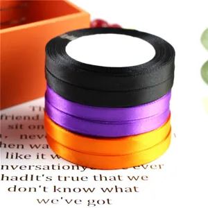 Halloween Satin Ribbon Roll Polyester Ribbon For Gift Wrapping Decoration Holiday Festive DIY Craft Home Decor Supply Ribbon