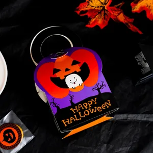 Halloween gift box for cookies candy and sweets with cute pumpkin and ghost design.