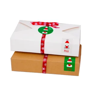 Scatole regalo di Natale kraft bianco busta imballaggio con nastro e adesivi set regalo