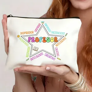 Lehrer Kosmetiktasche Make-up Tasche mit Stern Muster Reißverschluss Kulturbeutel für Damen