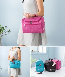 Travel cosmetic bag portable makeup organizer large capacity toiletry storage pouch for women