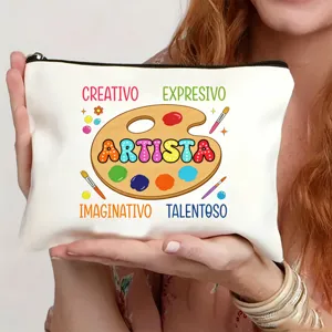 Segeltuch Künstler Make-up-Tasche, kreative Kosmetiktasche, täglicher Kulturbeutel Damen.