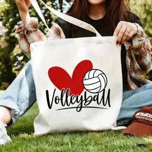 Segeltuch Tragetasche mit einem niedlichen Volleyball Herz Grafikdesign für den Alltag