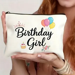 Modische Kosmetiktasche mit Geburtstag Aufdruck, tragbare Tasche für Reisen und Geschenke.