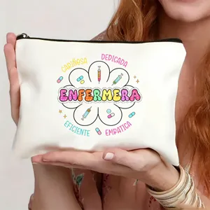 Weiße Kosmetiktasche mit Krankenschwester Motiv, tägliche Make-up Aufbewahrung und leichte Tasche.